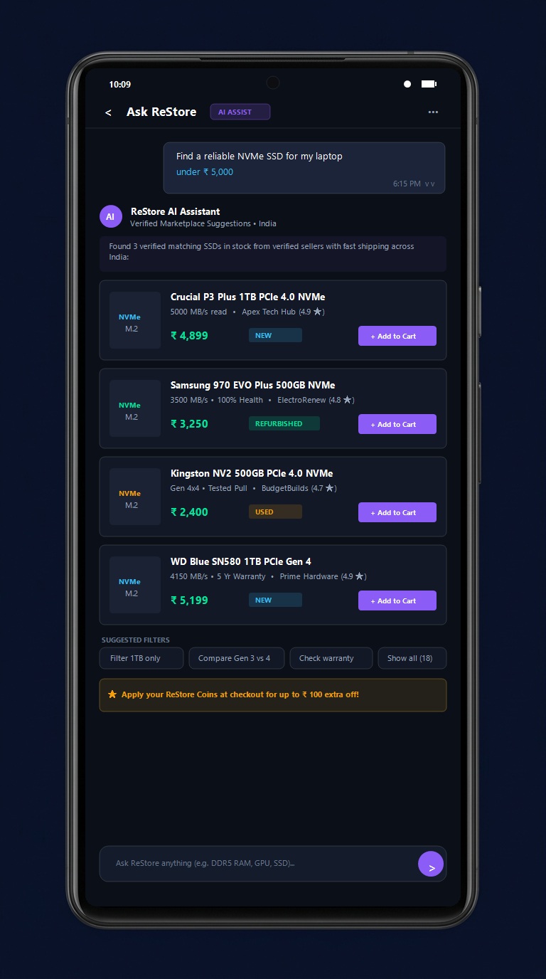 ReStore Mobile App - AI Buying Assistant